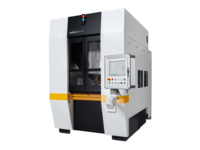 Industrial laboratory machine with enclosed chamber and integrated touchscreen control panel.